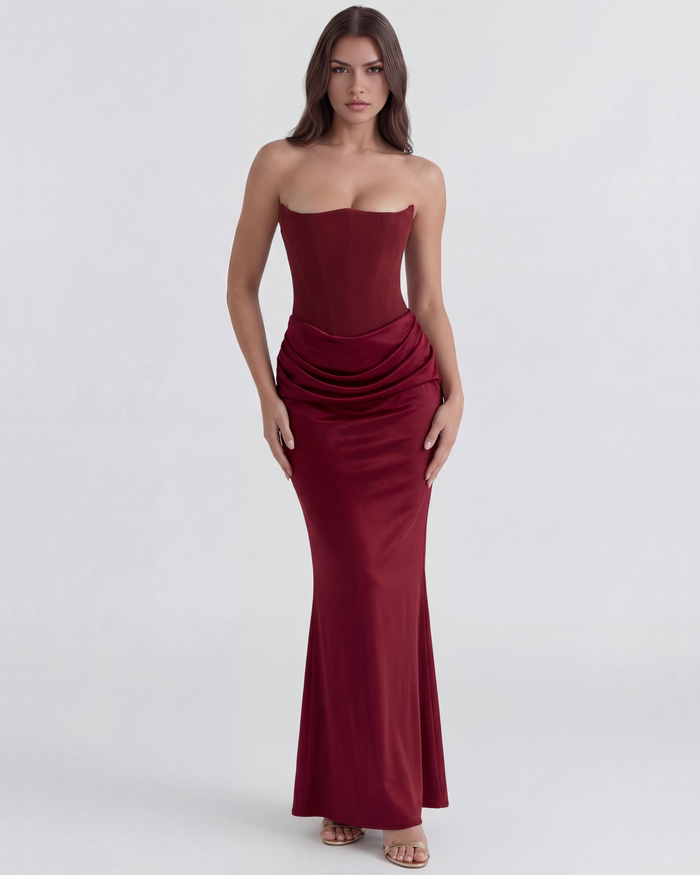Loredana Strapless Corset Maxi Dress
