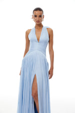 Arielle Sky Pleated Maxi Dress