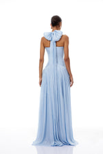 Arielle Sky Pleated Maxi Dress