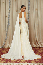 Elara Cream Pleated Gown
