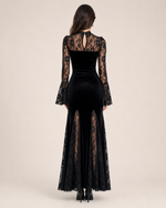 Alisa Noir Velvet Lace Gown