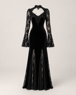 Alisa Noir Velvet Lace Gown