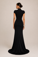 Amara Black Keyhole Maxi Dress