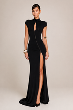 Amara Black Keyhole Maxi Dress