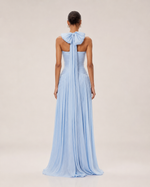 Arielle Sky Pleated Maxi Dress
