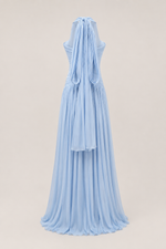 Arielle Sky Pleated Maxi Dress
