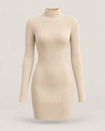 Camille Ribbed Mock-Neck Mini Dress