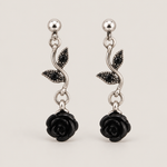 Carved Rose Drop Earrings