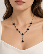 Carved Rose Y Necklace