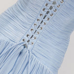 Arielle Sky Pleated Maxi Dress