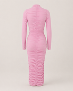 Eira Rose High-Neck Ruched Dress