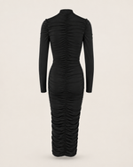 Eira Rose High-Neck Ruched Dress