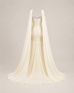 Elara Cream Pleated Gown