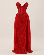 Estelle Ruby Crystal Corset Gown