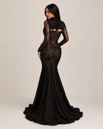 Evelise Black Lace Corset Gown