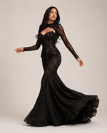 Evelise Black Lace Corset Gown