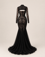 Evelise Black Lace Corset Gown