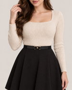 Gold Bow-Buckle Skinny Belt