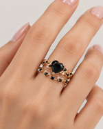 Heart Stone Vine Ring Set