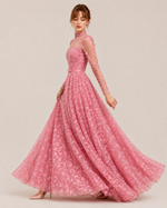 Joséphine Rose Floral High-Neck Gown