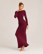 Juliette Black Boat-Neck Maxi Dress