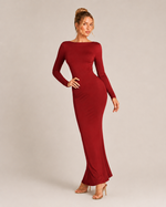 Juliette Black Boat-Neck Maxi Dress