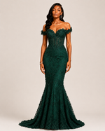 Lysandra Black Crystal Mermaid Gown