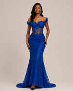 Lysandra Black Crystal Mermaid Gown