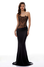 Alessandra Noir Corset Gown