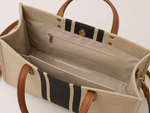 Natural Canvas Contrast Stripe Tote