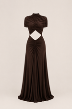 Noëlle Cocoa Two-Piece Dress