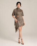 Odette Mocha Asymmetrical Dress