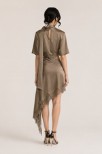 Odette Mocha Asymmetrical Dress