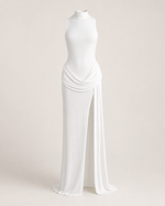 Oriane Ivory Draped Gown