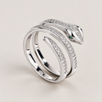 Pave Spiral Snake Ring