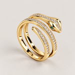 Pave Spiral Snake Ring