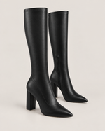 Pointed Toe Stretch Knee-High Boots