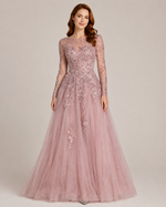 Rosamund Mauve Embroidered Ball Gown