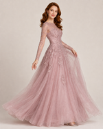 Rosamund Mauve Embroidered Ball Gown