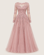 Rosamund Mauve Embroidered Ball Gown