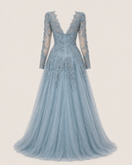 Rosamund Mauve Embroidered Ball Gown