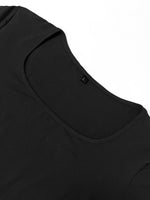 Corinne Noir Square-Neck Gown