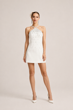 Sabine Black Crystal A-Line Dress