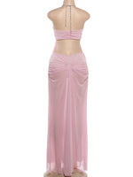 Héloïse Sky Draped Evening Dress
