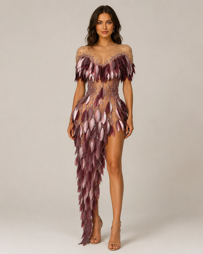 Sigrid Feather Embellished Gown