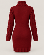 Solène Cable-Knit Turtleneck Dress