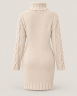 Solène Cable-Knit Turtleneck Dress