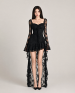 Sveva Ivory Tiered Lace Dress