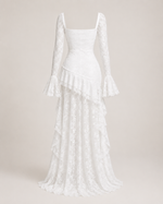 Sveva Ivory Tiered Lace Dress