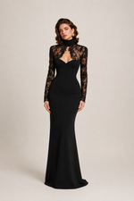 Valentina Black Lace Maxi Dress
